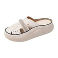 thumbnail image 5 of Women Slide Sandals House Slippers Bathroom Stylish Girls Closed Toe Sandals Beige 36, 5 of 8