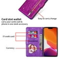thumbnail image 4 of K-Lion for Google Pixel 7A Glitter Wallet Case, Bling Sparkly PU Leather Zipper Flip Shockproof Protective Case Card Slots Kickstand Full Phone Cover with Strap for Women Girls,Purple, 4 of 6