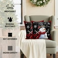 thumbnail image 3 of Outdoor Waterproof Pillow Covers Xmas Snowman Red Buffalo Plaid Decorative Throw Pillow Protectors for Patio Sofa Garden Couch,20x12in 2 Pack, 3 of 9
