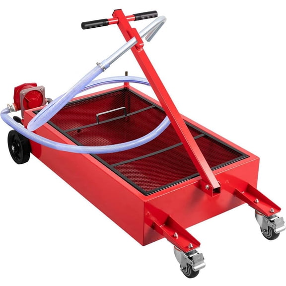 Oil Drain Tank, 76 L Low Profile Oil Drain Pan, Foldable Hand, with Swivel Casters Wheels
