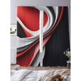 thumbnail image 3 of Abstract Stitching Sheer Curtains for Living Room Bedroom, Light-filtering Sheer Curtain, Red Black Gary Water Ripple Stripe Rod Pocket Voile Window Treatment Drapes, 52’’Wx84’’L, 2 Panels Set, 3 of 7