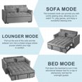 thumbnail image 2 of Living Room Sofas 3 in 1 Convertible Sleeper Sofa Bed, Modern Pull Out Couch Bed, Adjustable Backrest, Velvet Loveseat Futon Sofa with Pillows & Pockets for Living Room Apartment,Dark Grey,Comfortabl, 2 of 3