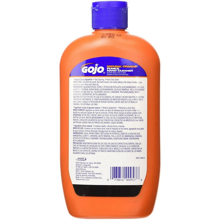 GOJO Natural Orange Smooth Hand Cleaner, Citrus Scent, 1 Gallon Quick  Acting Smooth Hand Cleaner Pump Bottle (Pack of 4) - 0945-04