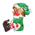 thumbnail image 2 of Garden Elements Fiberglass Indoor Christmas Figurine Statue Decor, Elf Boy Playing with Christmas Lights, 24", 2 of 4