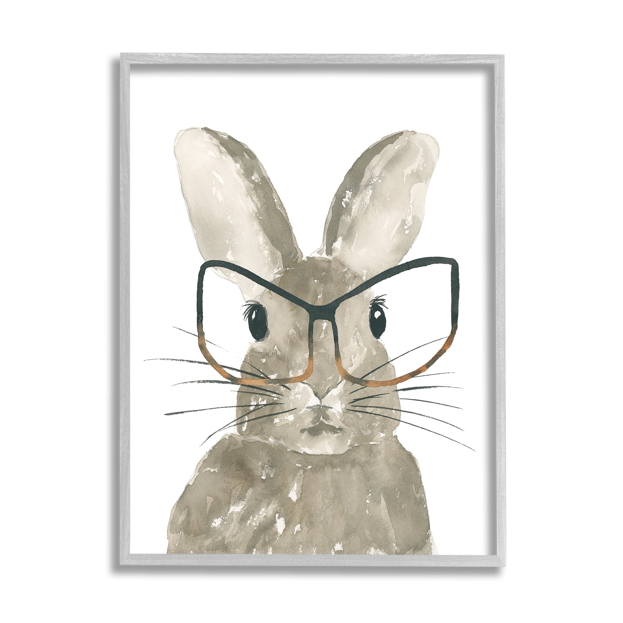 Stupell Industries Baby Bunny with Large Glasses Children's Woodland Animal, 16 x 20,Design by Lucille Price