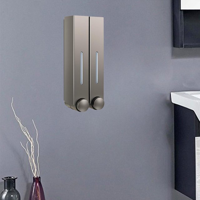 Dispensador de jabón Manual Montado en pared Macarena Box Office Hotel Cafe Gris Doble