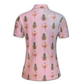 thumbnail image 3 of Funny Gradient Summer Flamingo And Pineapple Women's Polo Shirt S-5XL, 3 of 7