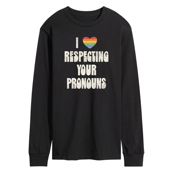 Instant Message - I Love Respecting Your Pronouns - Men's Long Sleeve T-Shirt