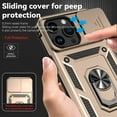 thumbnail image 6 of Allytechgroup Rotatable Ring Holder Case for iPhone 16e, Military Grade Drop Protection Slide Camera Cover  Anti-Scratch Stand Shockproof Case Support Magnetic Car Mount for Women Men, Gold, 6 of 9