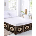 thumbnail image 2 of Western Stars Brown Bed Skirt King Size, Farmhouse Country Vintage Wood Grain Wrap Around Bed Skirting with Adjustable Elastic Strap, Dust Ruffle Pleated Bedskirts 16 Inch Drop for Bedroom King Beds, 2 of 9
