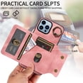 thumbnail image 4 of Case for iPhone 13 Pro Max, PU Leather 3 Card Slots with Finger Ring Holder Shockproof Phone Case, 4 of 15