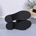 thumbnail image 6 of hoksml Women's Studded Cutout Block Heel Sandals Slingback PU Leather Casual Shoes Black Brown, 6 of 9