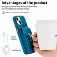 thumbnail image 2 of TECH CIRCLE Case for iPhone 15 Plus, [Built-in 2 Micro-SIM Card Slots] Slim Soft Shockproof Protective Cover with Ring Holder Stand + Card Holder Pocket + Eject Pin Holder - Blue, 2 of 8