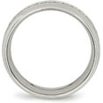 thumbnail image 3 of Chisel Stainless Steel Polished and Grooved with CZ 8.2mm Half Round Band - Ring Size 12.5, 3 of 8