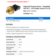 thumbnail image 2 of Engine Oil Pressure Sensor - Compatible with 2011 - 2016 Dodge Journey 3.6L V6 2012 2013 2014 2015, 2 of 2