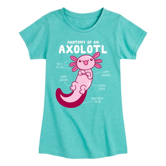 Instant Message - Anatomy Of An Axolotl - Toddler And Youth Girls Short Sleeve Graphic T-Shirt