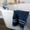 thumbnail image 5 of Lavish Home 6-pc Cotton Towel Set - Solid and Striped Towels (Navy), 5 of 6