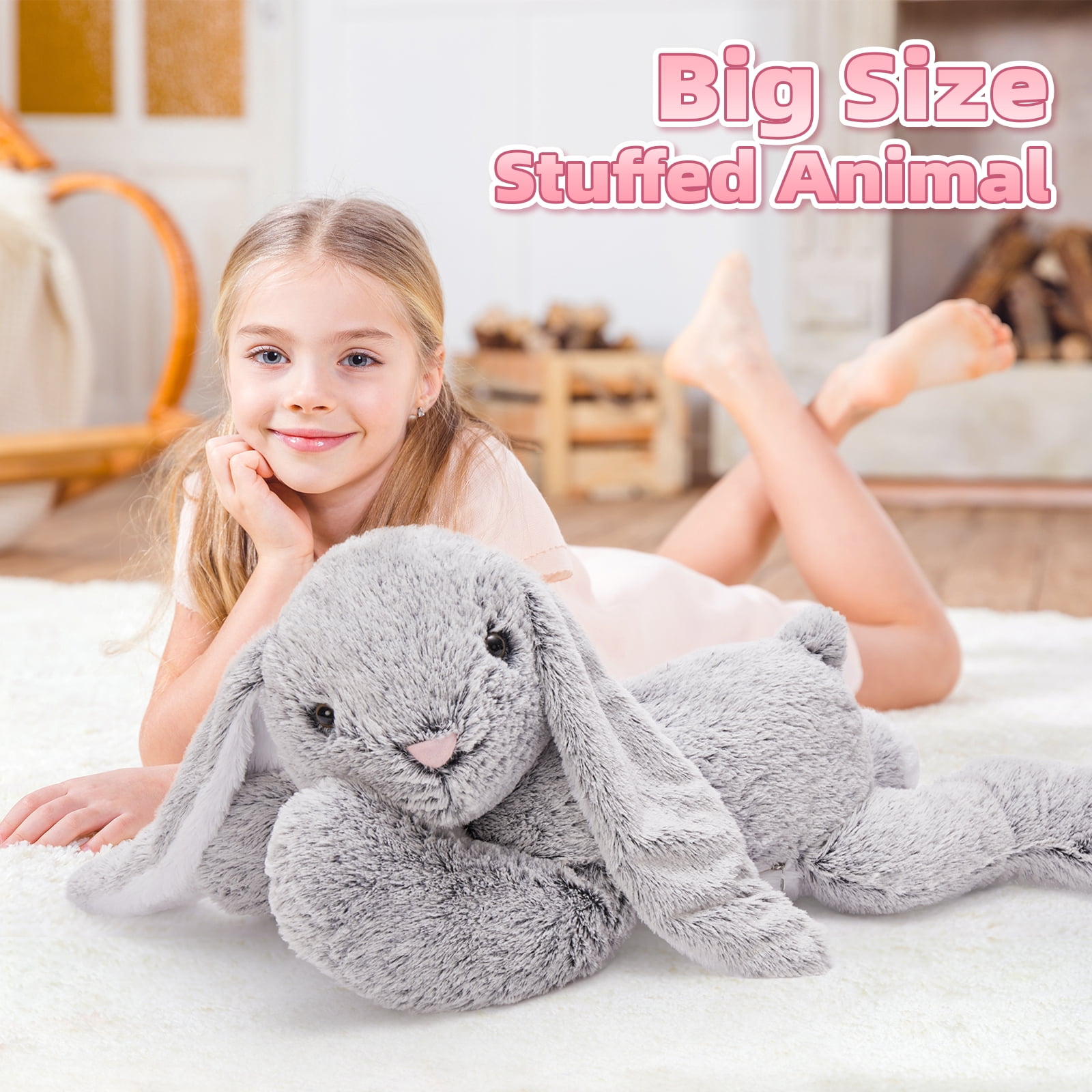 MaoGoLan 31.5" Giant Bunny Stuffed Animal Large Stuffed Bunny Plush Toy