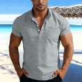 thumbnail image 2 of CAIVO Polo Shirts Men Button Up Short Sleeve Shirts Fashion Casual Business Work With Pocket Lapel Solid Color Classic Fit Golf Tops Stretchy , M, 2 of 6