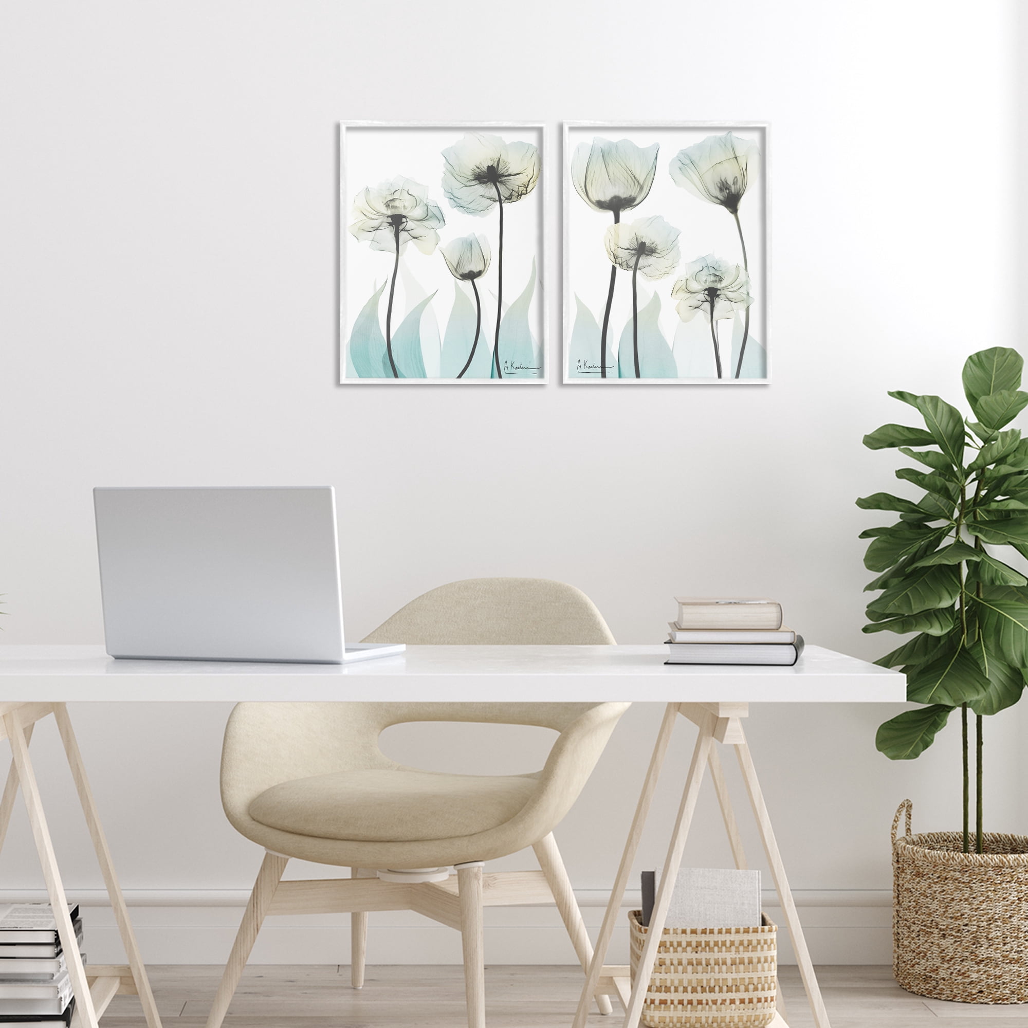 Stupell Industries Luxury Of Creation Flowers 2 Piece White Framed Giclee Art Set, design by Albert Koetsier