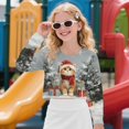 thumbnail image 2 of DISNIMO Christmas Cat Tree Printed Girls Crop Tops Fall Winter Outfits Casual Loose Pullover Tops Long Sleeve Cropped Sweatshirt for Kids Teen Girls, 2 of 7