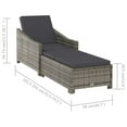 thumbnail image 4 of vidaXL Chaise Longue avec Coussin Gris Foncé en Rotin Synthétique Gris, 4 of 5
