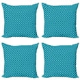 thumbnail image 1 of Ambesonne Geometric Throw Pillow Cover 4 Pack, Striped Cruise Colors, 24", Pale Blue Teal, 1 of 2