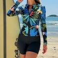 thumbnail image 4 of Warop Women's Tankini Swimsuit Set, Modest Hawaiian Print Beach Two-Piece with Zipper Closure, Sun Protective Sports Swimwear for Swimming and Outdoor Activities, 4 of 7