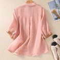thumbnail image 5 of ZyeKqe Cotton Linen Shirts for Women Button down Dressy Summer Blouses Casual Loose Fitted Tee Shirts, 5 of 6