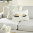 thumbnail image 5 of Mina Victory Luminescence Fabric Glitter Eye Shadow Throw Pillow in Gold, 5 of 5