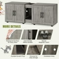 thumbnail image 2 of AKDSteel Cat Litter Box Enclosure with Double Cage Double Litter Box Enclosure Hidden Litter Box Enclosures Furniture Wooden Cat Washroom Furniture with Barn Door Fit Most of Litter Box, 2 of 9