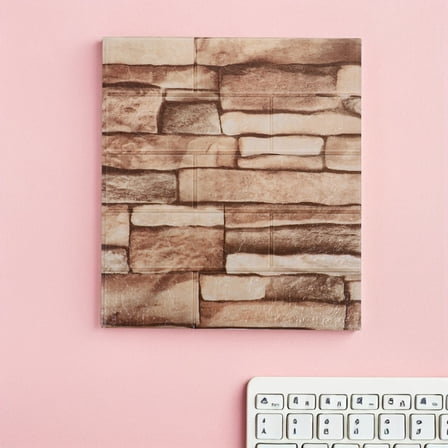 Luxshiny 10Pcs Self Adhesive Kitchen Tiles Light Brown Decorative Stick on Wall Tiles for Home