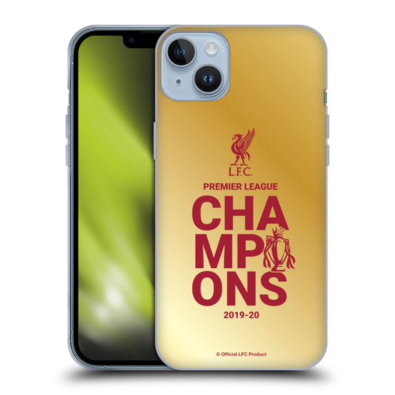 Head Case Designs Officially Licensed Liverpool Football Club 2020 Champions Gold Typography Soft Gel Case Compatible with Apple iPhone 14 Plus