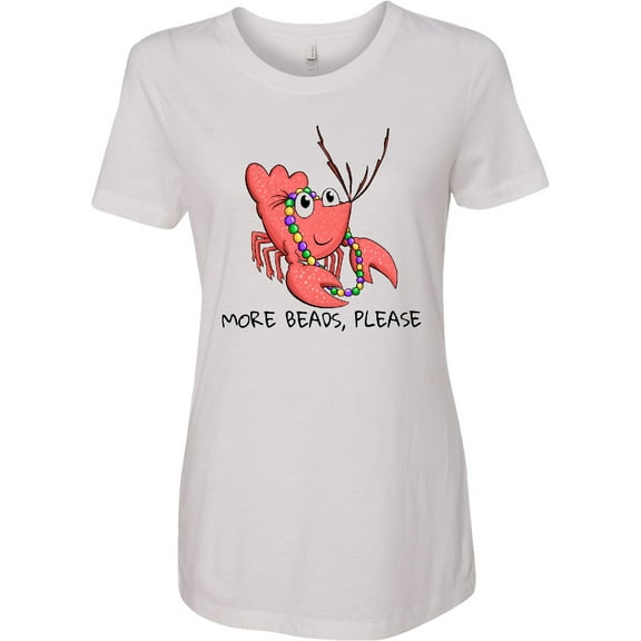 Inktastic More Beads, Please Cute Mardi Gras Crawfish Women's T-Shirt
