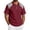 Wine&06#0610R, variant on Fabrcox Short Sleeve Polo Shirts for Men Collared Henley Men Linen Shirt Lightweight Relaxed Fit Color Block Vacation Workout Golf Shirts Men Gray S