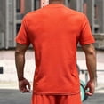 thumbnail image 6 of FRSASU Men's T-Shirts Casual Short Sleeve Crewneck Solid Color Basic Work Shirt Textured Daily Wear Pullover Tees Orange, 6 of 7