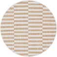 thumbnail image 1 of Unique Loom Tapis Classique Rayé Extérieur 4' x 4' Rond Marron Clair/ivoire, 1 of 1
