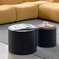 thumbnail image 6 of Nested 2 Pieces MDF Coffee Table Set Living Room/lounge Area Black, 6 of 16