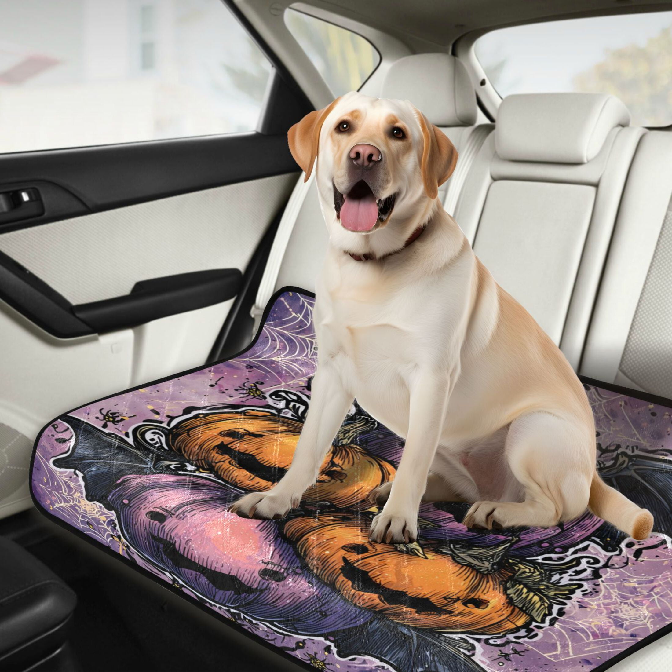 Qxltty Smile Pumpkin Cat litter Pads Pet Set of 3 Diaper Mats Center Anti-leakage Layer Absorbent Soft and Comfortable