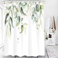thumbnail image 5 of Sage Green Eucalyptus Shower Curtain, Watercolor Plant Leaf Shower Curtain Set, Botanical Shower Curtains for Bathroom, Waterproof Fabric with 12 Hooks, 72 x 72 Inches, 5 of 6
