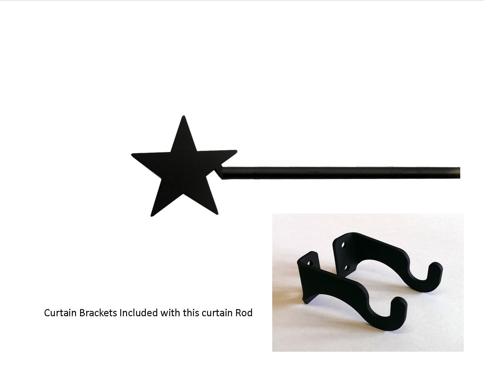 Star Curtain Rod Sm Hardware Is Included Walmart Com