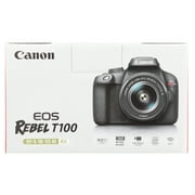Canon EOS Rebel T100 DSLR Camera EF-S 18-55mm f/3.5-5.6 IS II Lens Kit, 18 Megapixel CMOS (APS-C) Sensor, Full HD Videos, Built-in Wi-Fi, Beginner Photographers, Digital Camera, Black