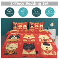 thumbnail image 5 of 3 Pcs Soft Bedding Set, Includes 1 Duvet Cover with Zipper And 2 Pillow,Shams Cartoon Cute Dog King(102"×90"), 5 of 8
