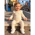 thumbnail image 5 of Cjfdfy Newborn Baby Girls Fall Outfit Lace Patchwork Ribbed Doll Collar Long Sleeve Romper And Elastic Lace Trim Pants Set Cute Solid Color Coming Home Fall Winter Outfit 0-12 Monthes, 5 of 9