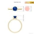 thumbnail image 4 of ANGARA Natural 1 Ct Semi Bezel-Set Sapphire Solitaire Engagement Ring in 14K Yellow Gold for Women (Size-6mm) | September Birthstone, Anniversary, Jewelry Gift for Women | Natural Blue Sapphire Ring, 4 of 8
