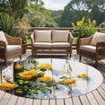 thumbnail image 4 of Spring Floral Round Area Rug 8Ft Washable Large Circle Rugs for Living Room Dorm, Yellow Roses Flowers Leaves Farmhouse Wooden Non-Slip Carpet Floor Mats Indoor Outdoor Carpet Runner Home Decor, 4 of 8