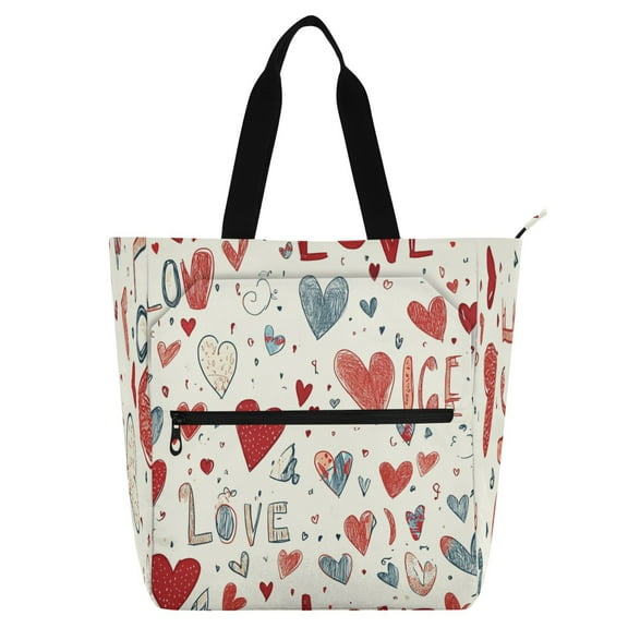 DIXRUYEE Book Tote Bag Casual Style Creatively Expressions Of Love Printed