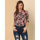 thumbnail image 2 of Disfraz de Día de San Patricio para mujer Allegra K Camiseta ajustada Negro-Floral M, 2 of 6