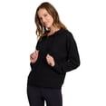 thumbnail image 3 of RBX Active Women's Regular Length Slouchy Fit Ribbed 1/4 Zip Pullover Hoodie Top, 3 of 5