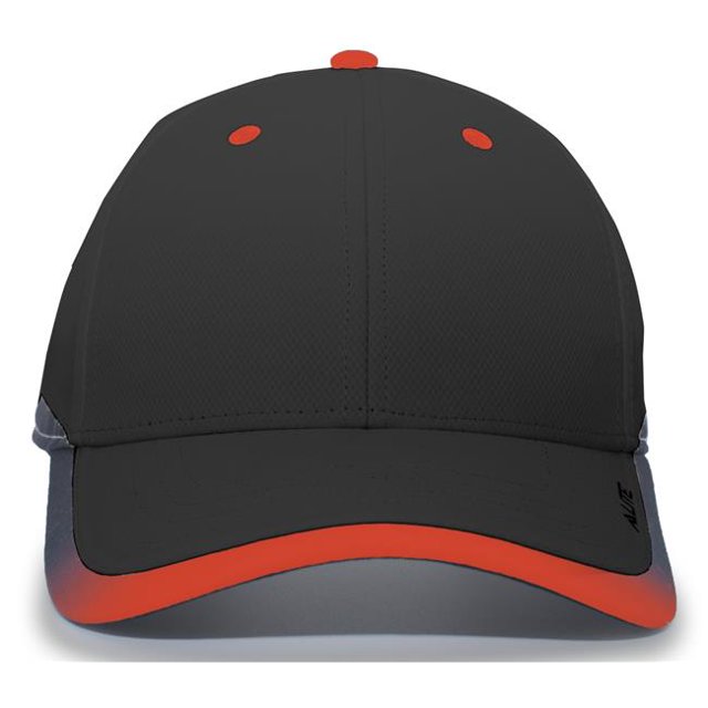Pacific Headwear 416L.423.OS Lite Series Hook & Loop Adjustable Cap, Black & Orange - One Size